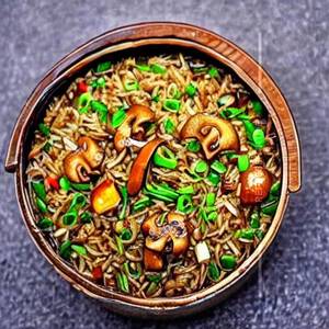 Mushroom Cantonese Green Fried Rice