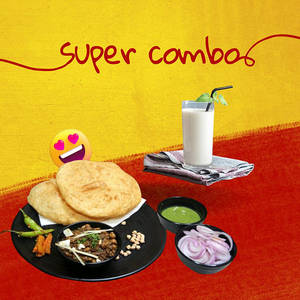 Salted Special Chole Bhature Paneer Wale + Lassi