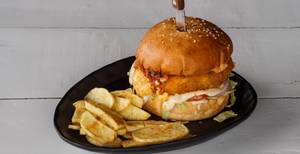 Special cheese and paneer burger