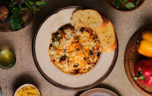 Baked Bechamel And Cheese Sauce Pasta Chicken