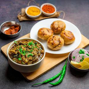 Litti Chokha With Gulab Jamun And Chaas