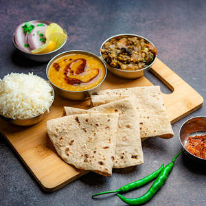 Dal Chawal Roti Sabzi