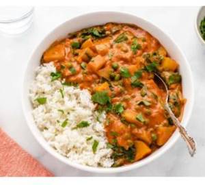 Aloo Matar Rice Bowl + Salad