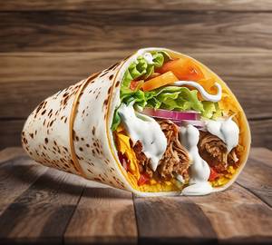 Chicken Cheese Charcoal Shawarma