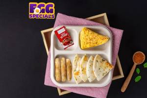 Double Omelette & Sausages with Masala Bread (Egg Specials)