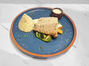 Grilled Fish With Crushed Poppy Seed In White Wine Sauce(bhetki)