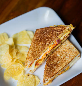 Cheesy Omelette Sandwich.