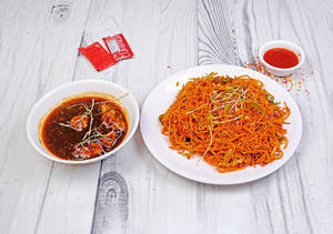 Chicken Manchurian And Schezwan Noodles
