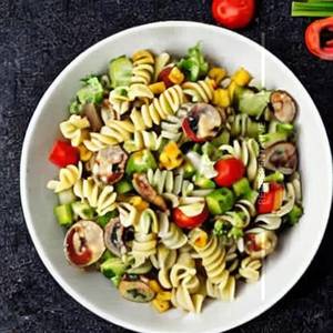Baby Corn Mushroom Pasta Salad