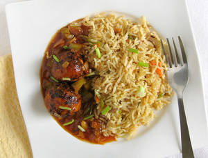 Veg Manchurian With Fried Rice Meal
