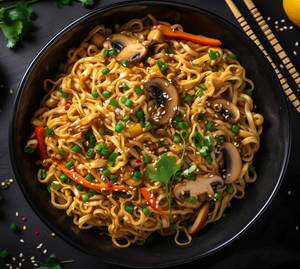 Mushroom Hakka Noodles