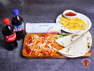 Veg Falafal Roll + Veg Falafal Plate + French Fries + Cold Drink