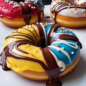 Donuts with Rasmalai, Cookies Red & White spread (3pc)