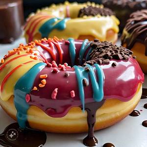 Donuts With Rasmalai, Blue and Red Spread (2pc)