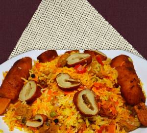 Malai Soya Chaap Biryani