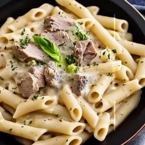 Meat Alfredo Pasta
