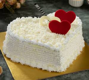 Eggless Heart Shape White Forest Cake