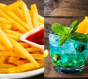 French Fries With Blue London Mocktail
