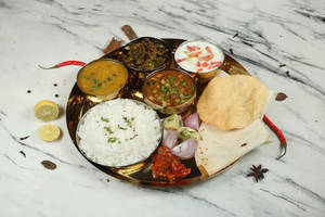 Veg Rice Bhakri Thali