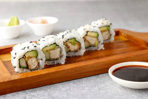 Crispy Tofu & Avocado Sushi Roll Uramaki