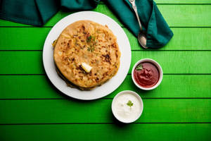 2 Paneer Paratha With Raita And Chole
