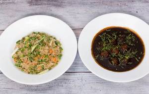 Veg fried rice with manchurian