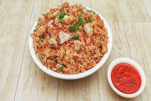 Chicken burnt garlic rice