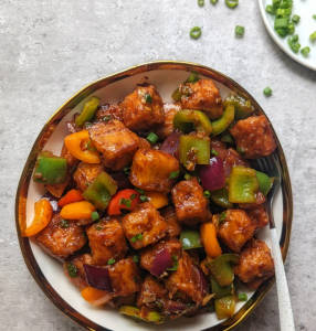 Oriental Chili Paneer Mushroom Baby Corn