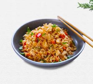 Chicken garlic rice with egg