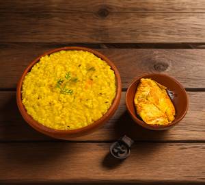 Khichuri with omelette and papad