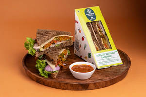 Roasted Vegetable Sandwich On Multigrain Brown Bread