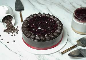 Belgium Chocolate Blueberry Cake