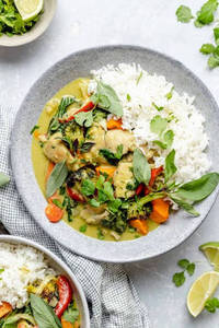 Chicken Thai Curry Green With Rice