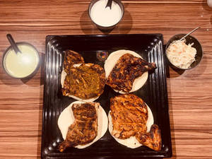 Mixed Al-faham & BBQ Platter(4 Quarters) + 8 Rumali/kuboose
