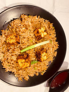 Pan Fried Rice With Paneer Bbq.