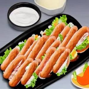 Chicken Hotdog Club Sandwich