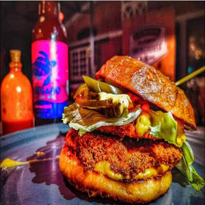 Extra Hot Fried Chicken Burger