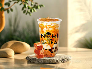 Caramel Milk Creme Brulee Bubble ( Boba ) Tea
