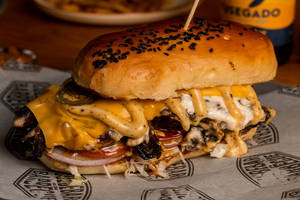 Smoked Beef Brisket Double Cheese Melt