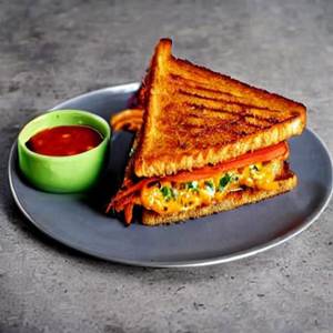 Carrot Chilly Cheese Grilled Sandwich