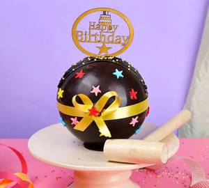 Happy Birthday Choco Ball Pinata Cake