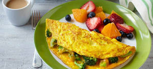 Omelette Stuffed With Broccoli And Cheese