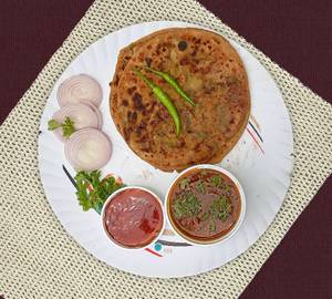 2 onion paratha with sabji