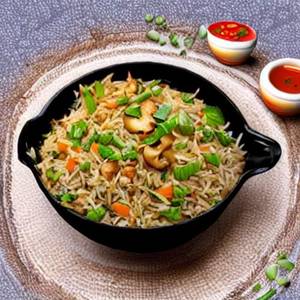 Veg Schezwan Mushroom Fried Rice