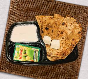 2 Paneer Paratha With Curd And Pickle