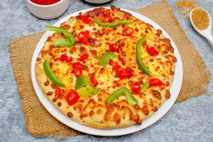 Cheese Capsicum,tomato Pizza