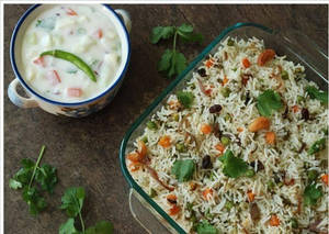 Veg Biryani + Rayta