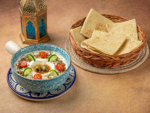 Labaneh And Zaatar (hung Curd) With Pita Bread