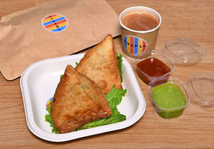 Samosa Plate + 300 Ml Chai