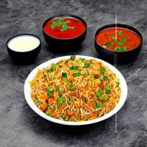 Veg Manchurian Fried Rice 